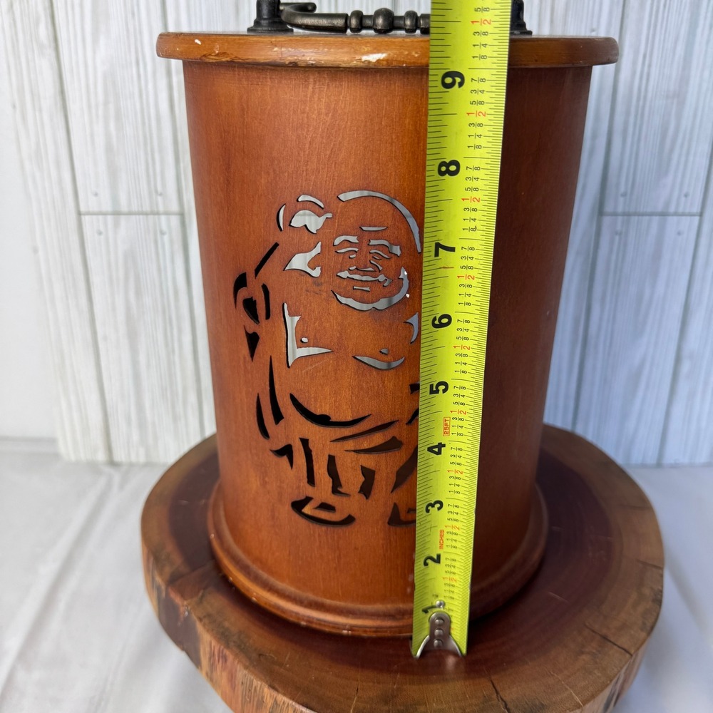 Pyrat Rums Wooden Display Case Hoti Laughing Buddha Lantern Box with Handle 9in - Picture 3 of 10